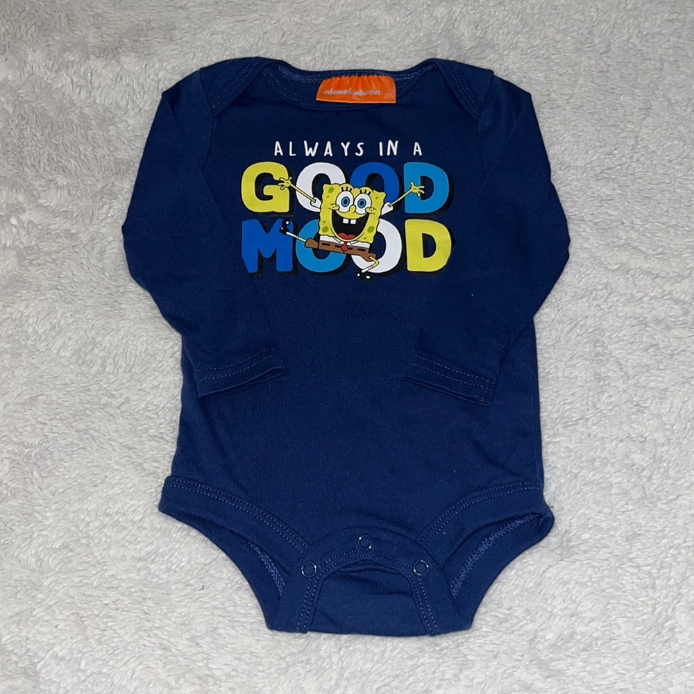 (3 for $10) SpongeBob square pants blue bodysuit